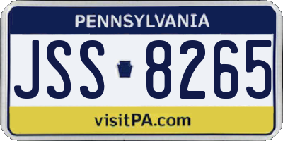 PA license plate JSS8265