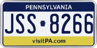 PA license plate JSS8266