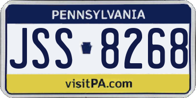PA license plate JSS8268
