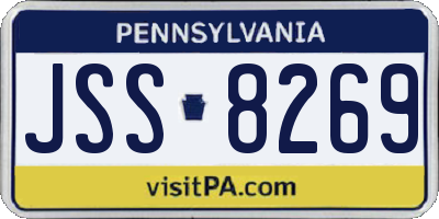 PA license plate JSS8269