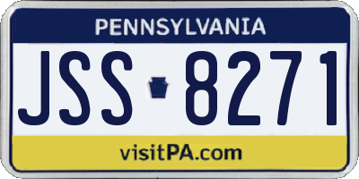 PA license plate JSS8271