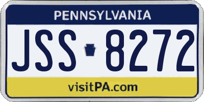 PA license plate JSS8272