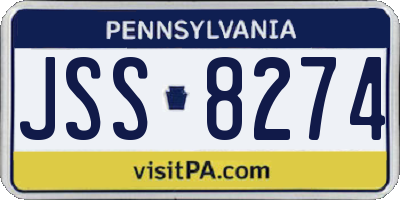 PA license plate JSS8274