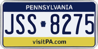 PA license plate JSS8275