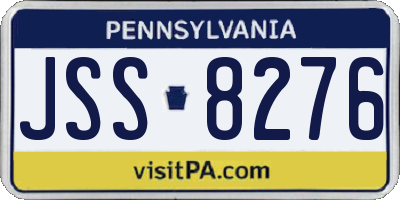 PA license plate JSS8276