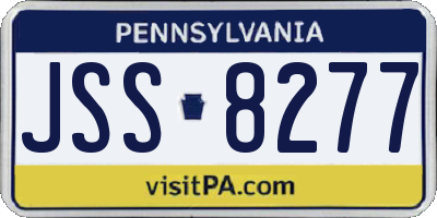 PA license plate JSS8277