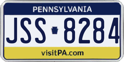 PA license plate JSS8284