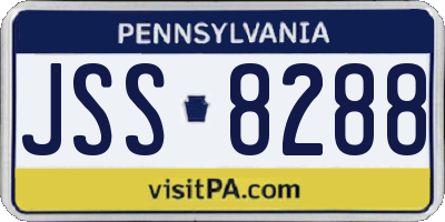 PA license plate JSS8288