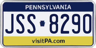 PA license plate JSS8290