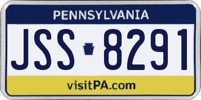 PA license plate JSS8291
