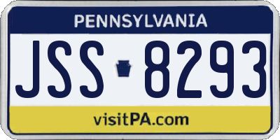 PA license plate JSS8293