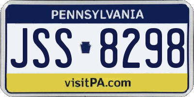 PA license plate JSS8298