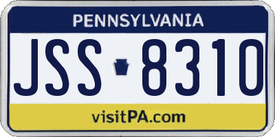 PA license plate JSS8310