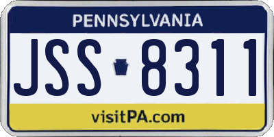 PA license plate JSS8311