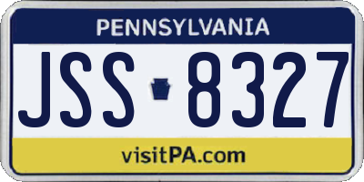 PA license plate JSS8327