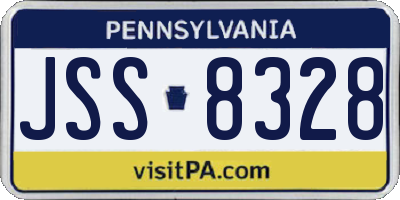 PA license plate JSS8328