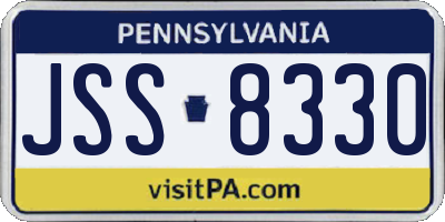 PA license plate JSS8330