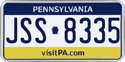 PA license plate JSS8335