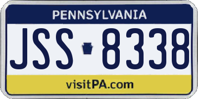 PA license plate JSS8338