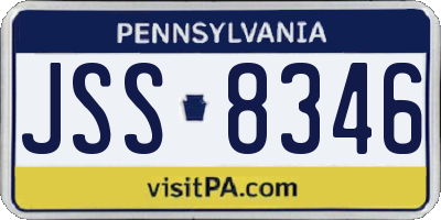 PA license plate JSS8346