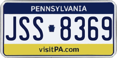 PA license plate JSS8369