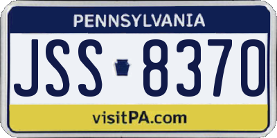 PA license plate JSS8370