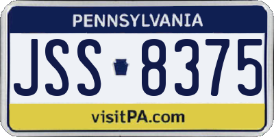 PA license plate JSS8375