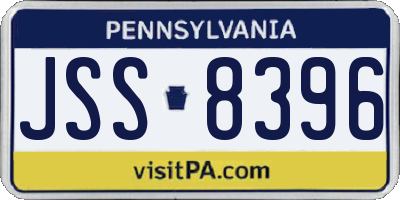 PA license plate JSS8396