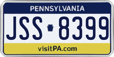 PA license plate JSS8399