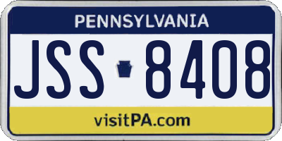 PA license plate JSS8408