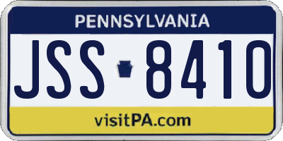 PA license plate JSS8410