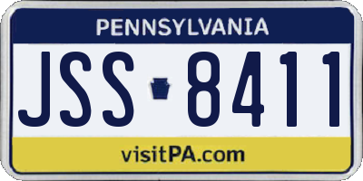 PA license plate JSS8411
