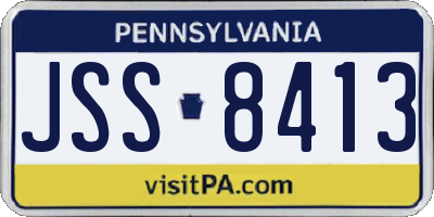 PA license plate JSS8413