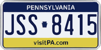 PA license plate JSS8415