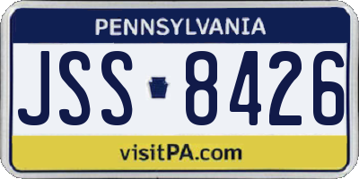 PA license plate JSS8426