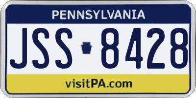 PA license plate JSS8428