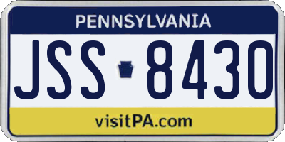 PA license plate JSS8430