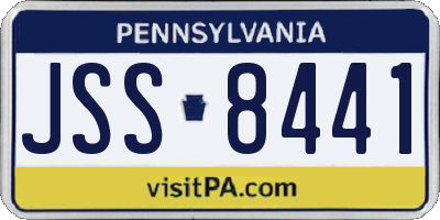 PA license plate JSS8441