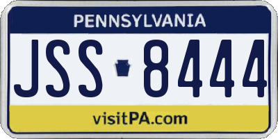 PA license plate JSS8444