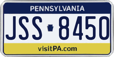 PA license plate JSS8450