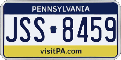 PA license plate JSS8459