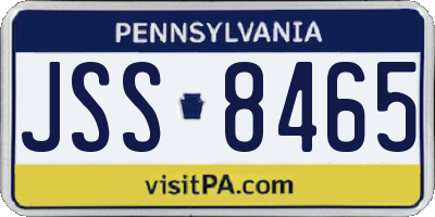 PA license plate JSS8465