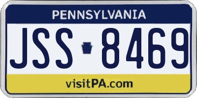 PA license plate JSS8469