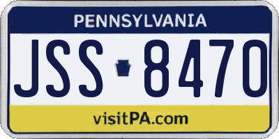 PA license plate JSS8470