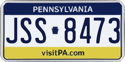 PA license plate JSS8473