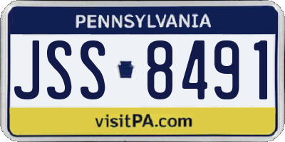 PA license plate JSS8491