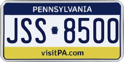 PA license plate JSS8500