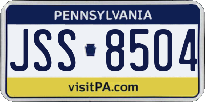 PA license plate JSS8504