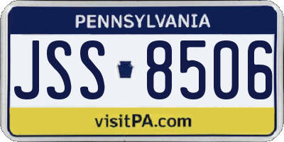 PA license plate JSS8506