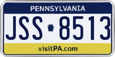PA license plate JSS8513